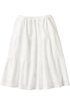 Familiar Broderie-anglaise cotton midi skirt