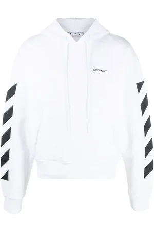 OFF-WHITE Diag-stripe cotton hoodie