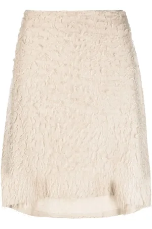 Helmut Lang 2010s distressed-effect asymmetric skirt