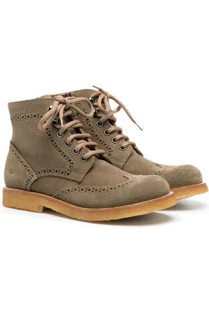 GALLUCCI Lace-up suede brogue boots