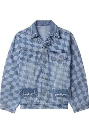 Ader Error Check-pattern denim jacket