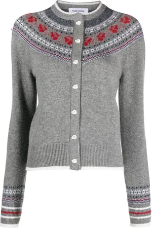Thom Browne Rose Icelandic fair-isle intarsia cardigan