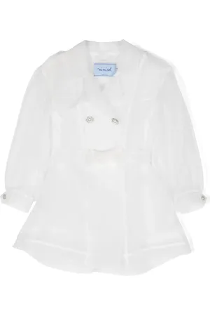 Mimisol Transparent-chiffon double-breasted blazer