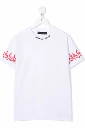 Vision Of Super Logo-embroidered flame T-shirt