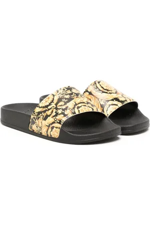 VERSACE Baroque-pattern slip-on slippers