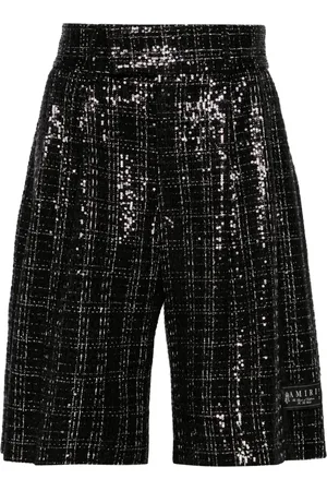 AMIRI Sequinned bouclé skater shorts