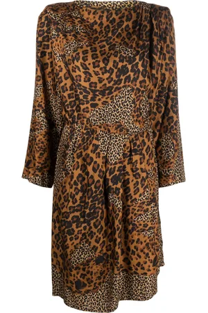 Saint Laurent 1980s leopard print silk dress