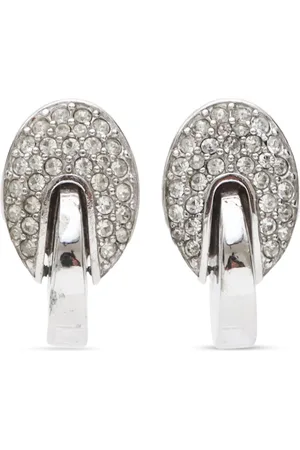 Givenchy 2000s rhinestone-embellished clip-on earrings