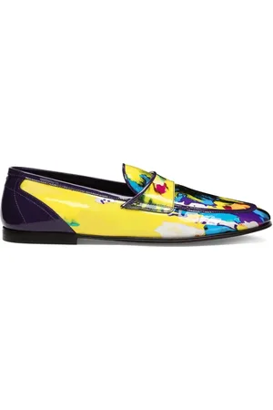 Dolce & Gabbana Tie-dye paint-print loafers