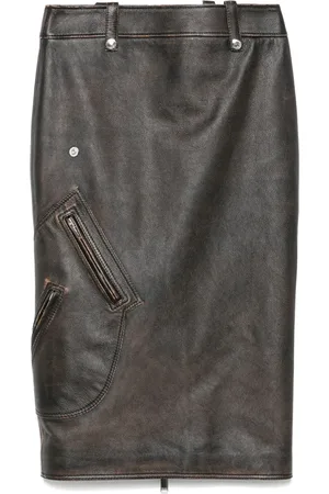 Alexander McQueen Leather pencil skirt