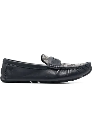 Coach Monogram-embroidered leather loafers