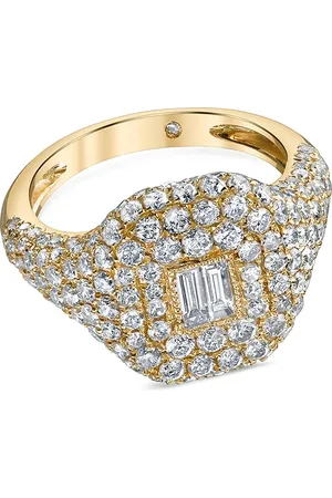 Shay 18kt yellow diamond baguette pavé ring