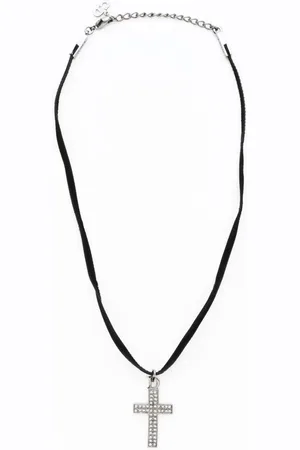 Dior Cross-charm rhinestone-embellished necklace