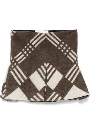 Conner Ives Reconstituted military blanket pleated skirt