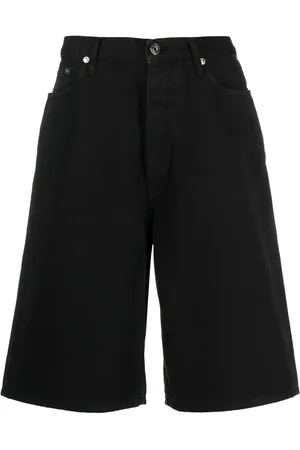 OFF-WHITE Logo-patch wide-leg denim shorts