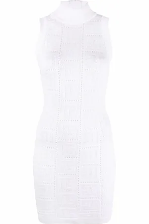 Balmain Monogram-pattern sleeveless dress