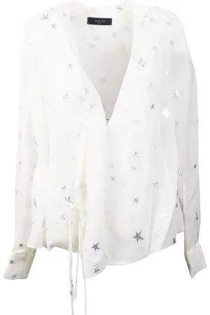 AMIRI Star-print wrap blouse