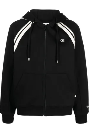 Ader Error Logo-embroidered zip-up hoodie