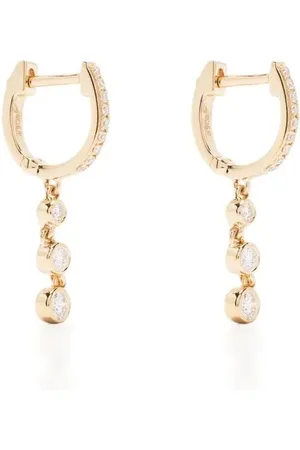 EF Collection 14kt yellow diamond huggie earring