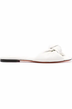 santoni Knot-strap leather slide sandals