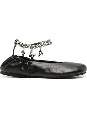 J.W.Anderson Logo-charm leather ballerina shoes