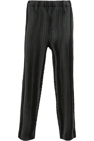 Issey Miyake Tweed Pleats cropped trousers