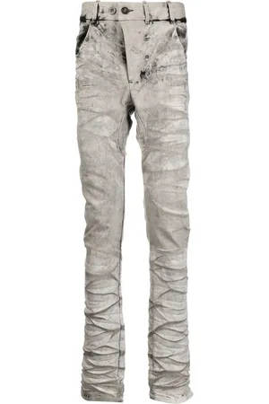 11 BY BORIS BIDJAN SABERI Gathered-detail skinny jeans