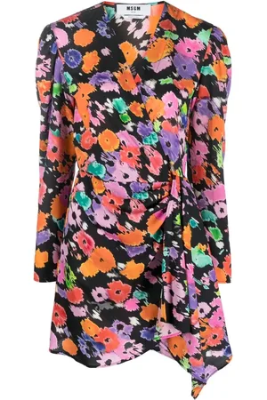Msgm Floral-print wrap dress