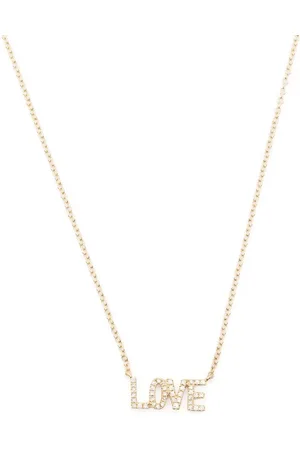 EF Collection 14kt yellow Mini Love diamond necklace