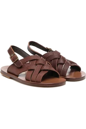PèPè Braided-strap leather sandals