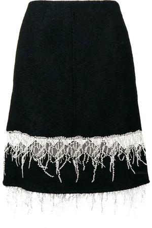 Calvin Klein Embroidered fringe midi skirt