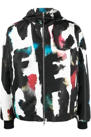 Alexander McQueen Graffiti-print hooded windbreaker