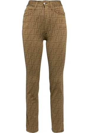 Fendi Zucca-print high-rise skinny jeans