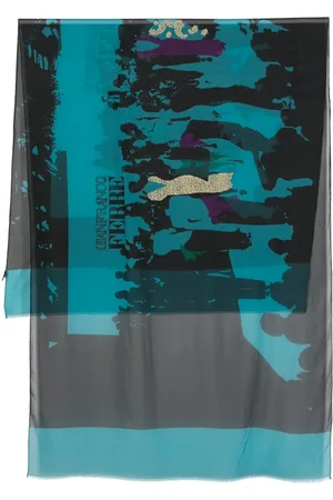 Gianfranco Ferré Crowd-pattern silk scarf
