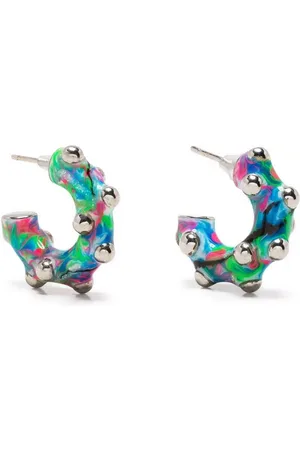 Panconesi Marble stud embellished hoops