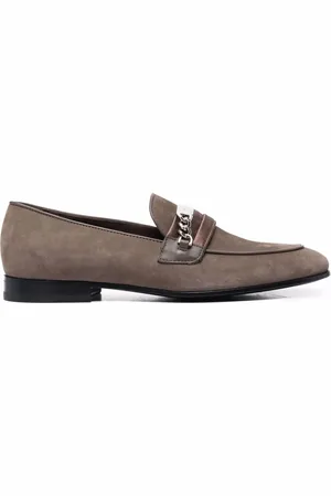 Philipp Plein Chain-embellished suede loafers