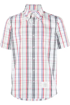 Thom Browne Gingham-check short-sleeve shirt