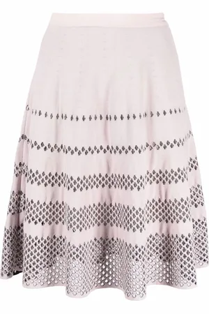 Dior 2010s perforated A-line skirt