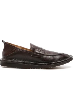 Moma Grained-leather penny loafers