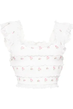 LOVESHACKFANCY Cordula cotton top