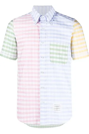 Thom Browne Funmix gingham-check short-sleeved shirt