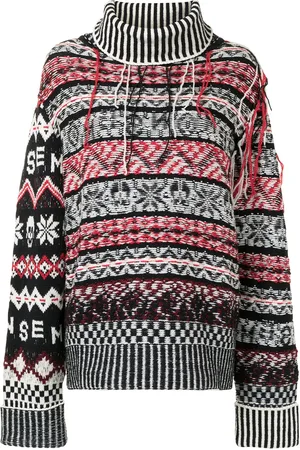 MONSE Intarsia rollneck jumper