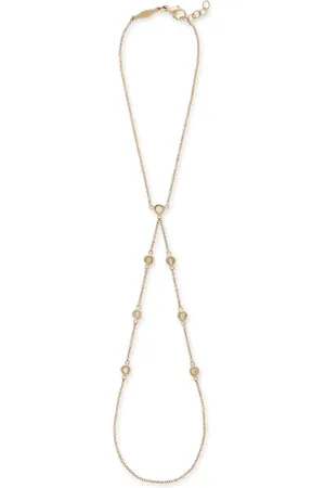 JACQUIE AICHE 14kt yellow Double Stem diamond finger bracelet