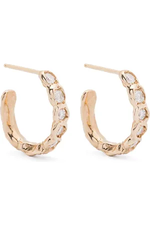 Fie Isolde 14K gold Alfa diamond earrings
