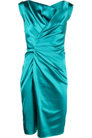 TALBOT RUNHOF Gathered-detail midi dress