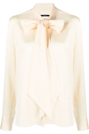 ALEX PERRY Pussy bow-collar satin blouse