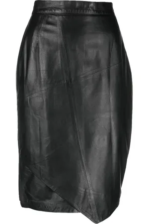 Gianfranco Ferré 1990s layered leather pencil skirt