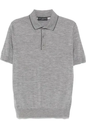 brett johnson Wool short-sleeve polo shirt