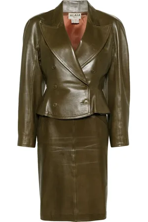 Alaïa Peplum leather suit