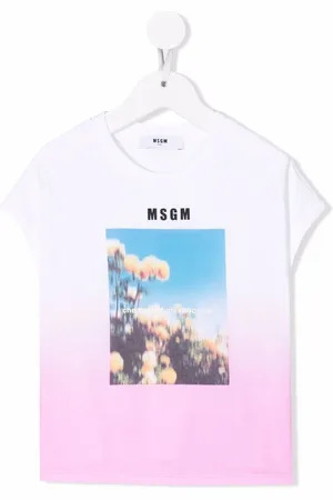 Msgm Ombré-effect cotton T-shirt